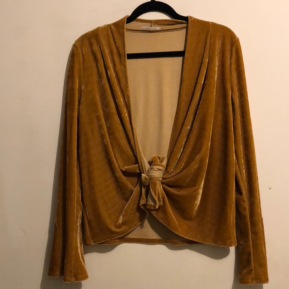Velvet Tie Wrap Top